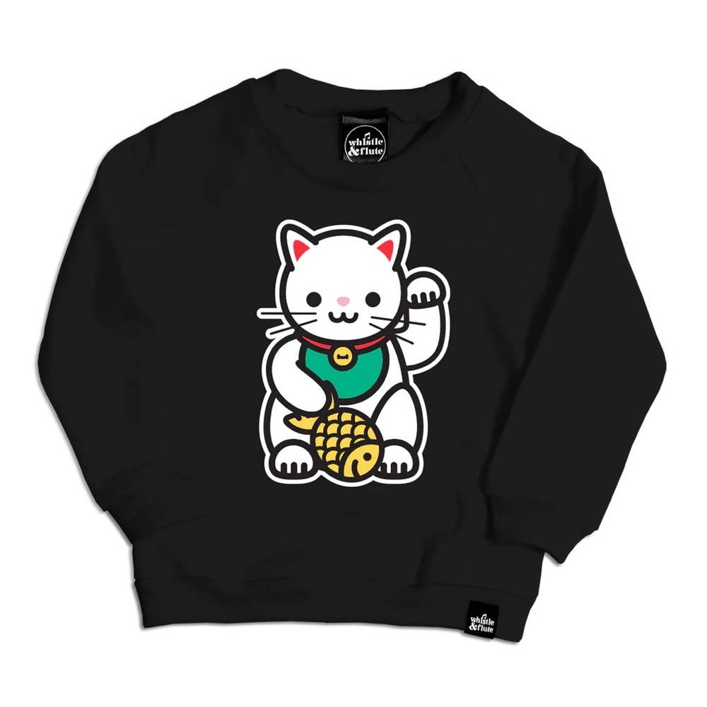 Whistle & Flute Unisex Crewneck Sweatshirt - Lucky cat NWT